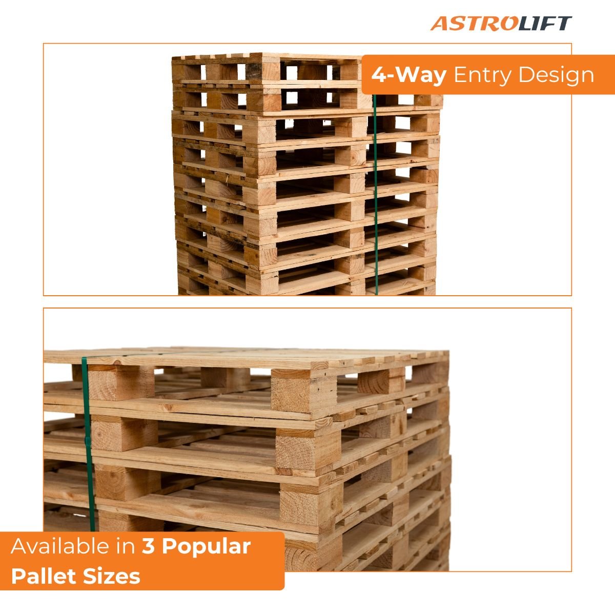Buy 4-Way Wooden Pallets in Construction and Roading available at Astrolift NZ